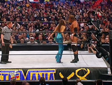 Triple H Pedigrees Stephanie McMahon at WrestleMania 18